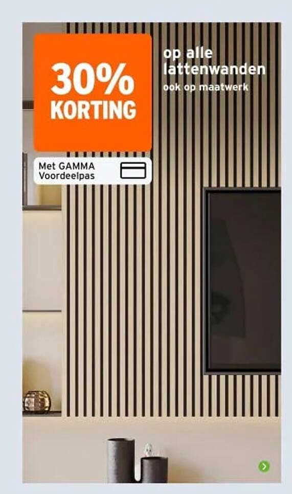 30% KORTING op alle lattenwanden ook op maatwerk