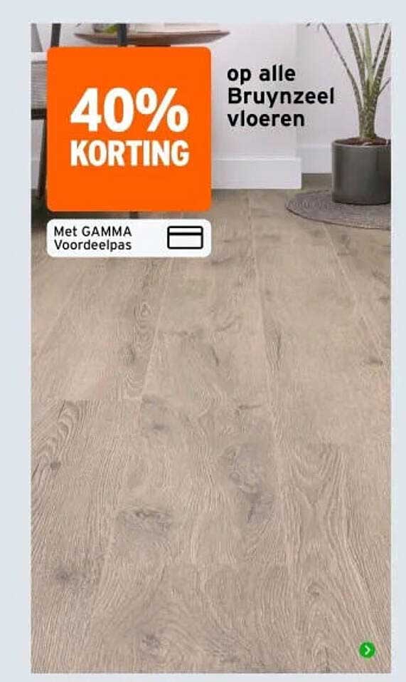 40% korting op alle Bruynzeel vloeren