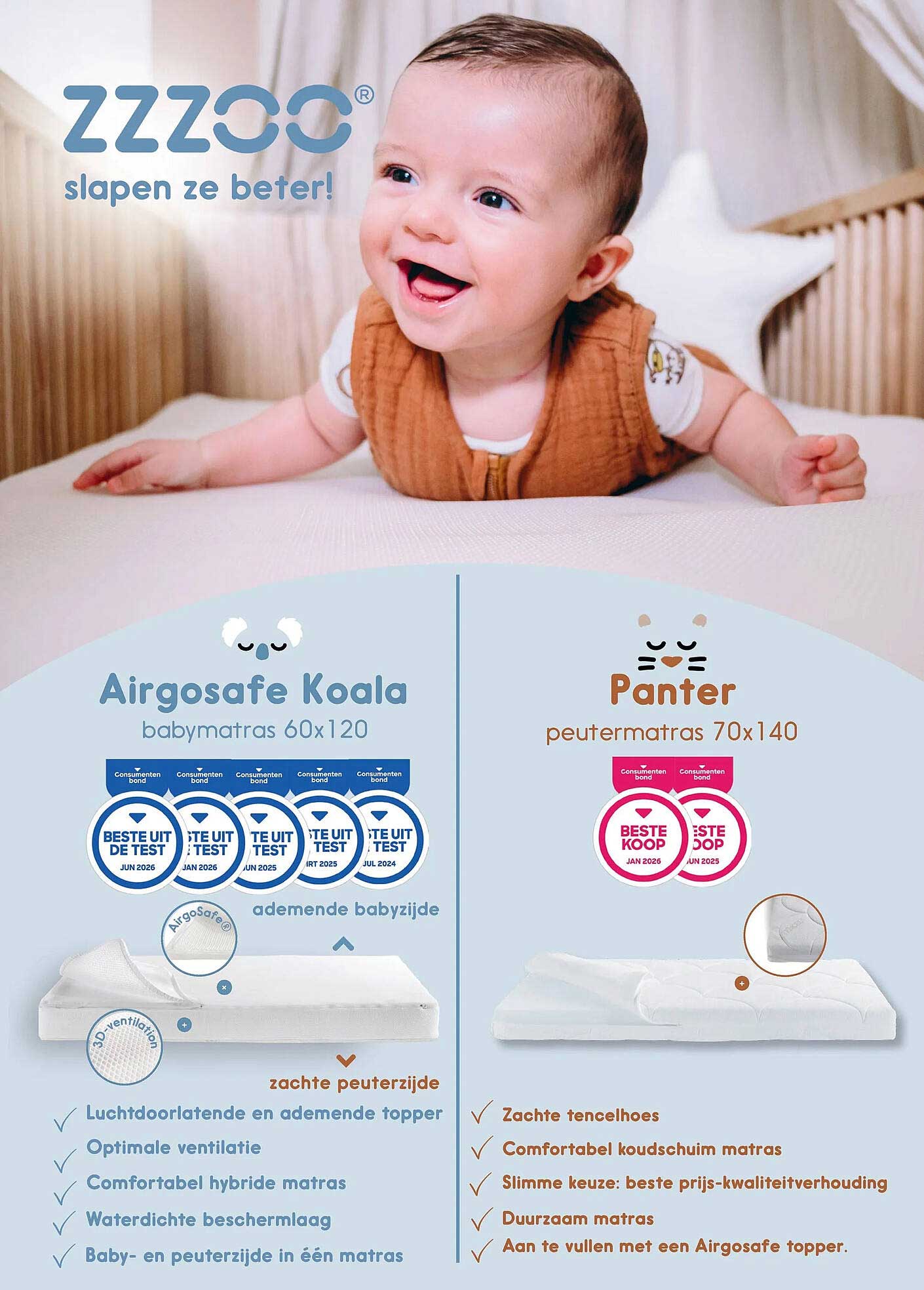 Airmatras Koala babymatras 60x120