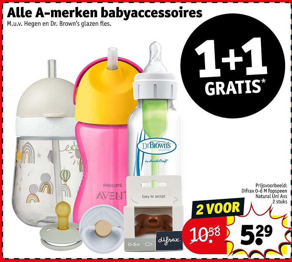 Alle A-merken babyaccessoires 1+1 GRATIS*