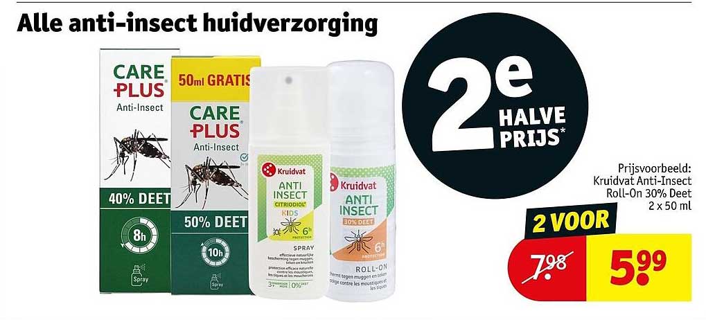 Alle anti-insect huidverzorging 2e halve prijs