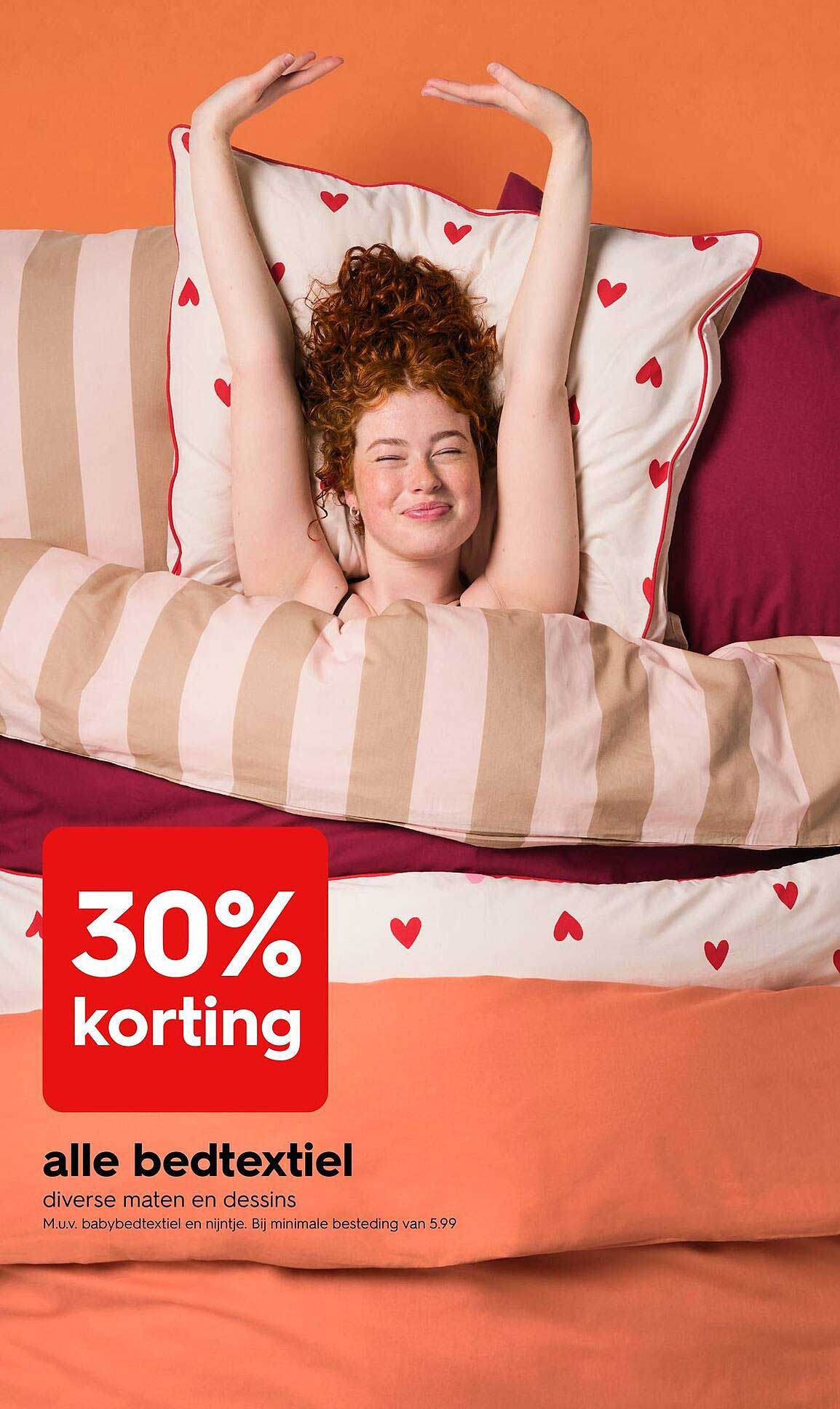 alle bedtextiel 30% korting