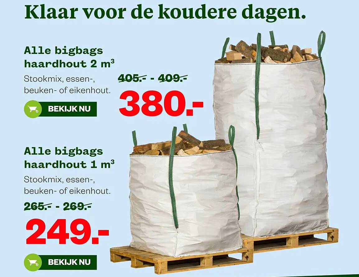 Alle bigbags hardhout 2 m³