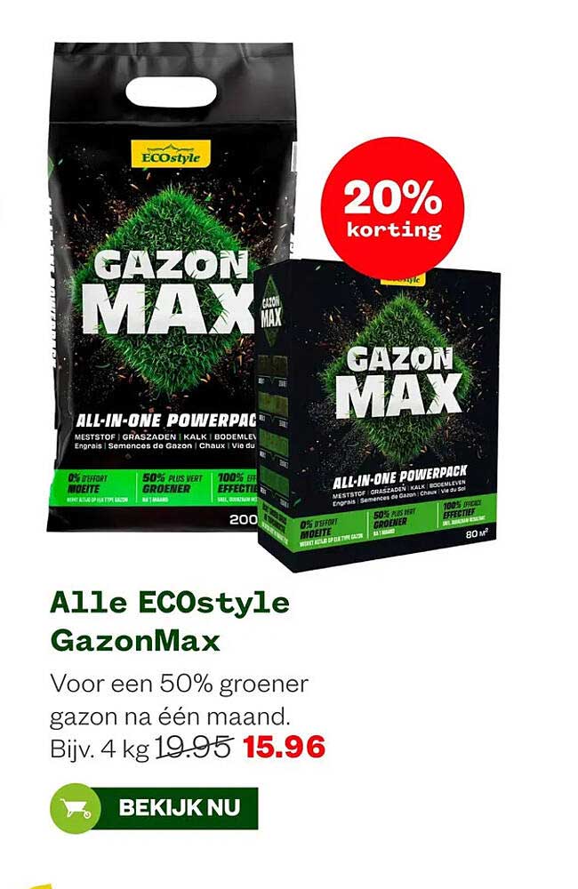 Alle ECOstyle GazonMax 20% korting