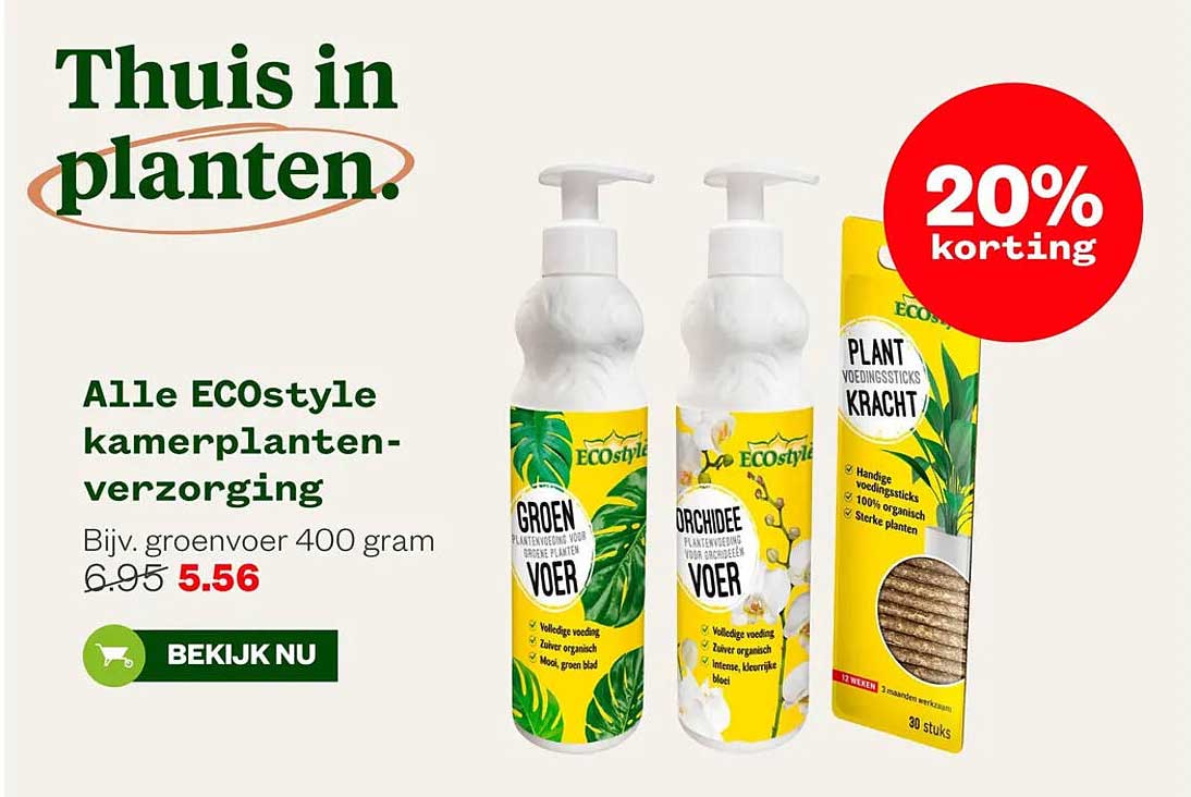 Alle ECOstyle kamerplanten-verzorging 20% korting