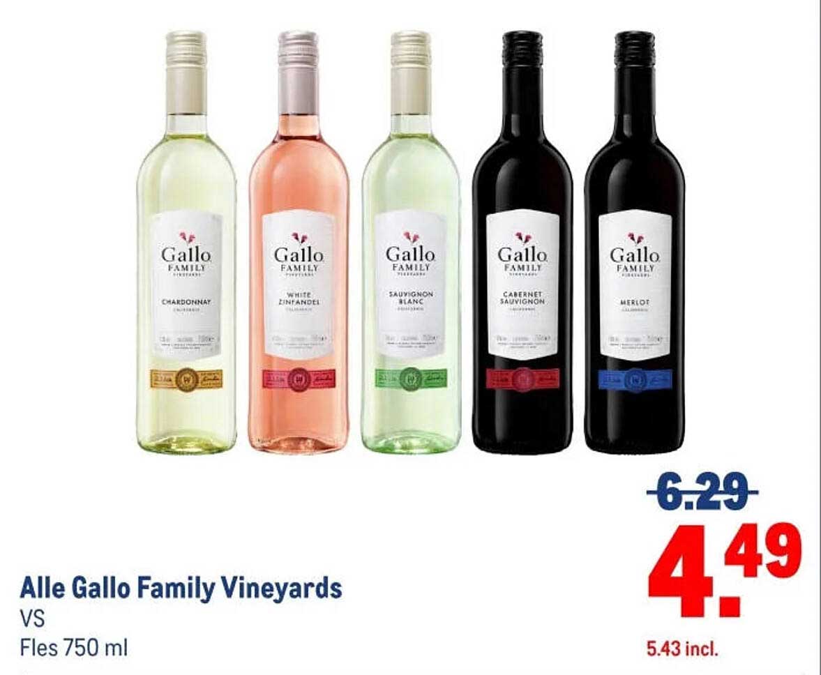 Alle Gallo Family Vineyards VS Fles 750 ml