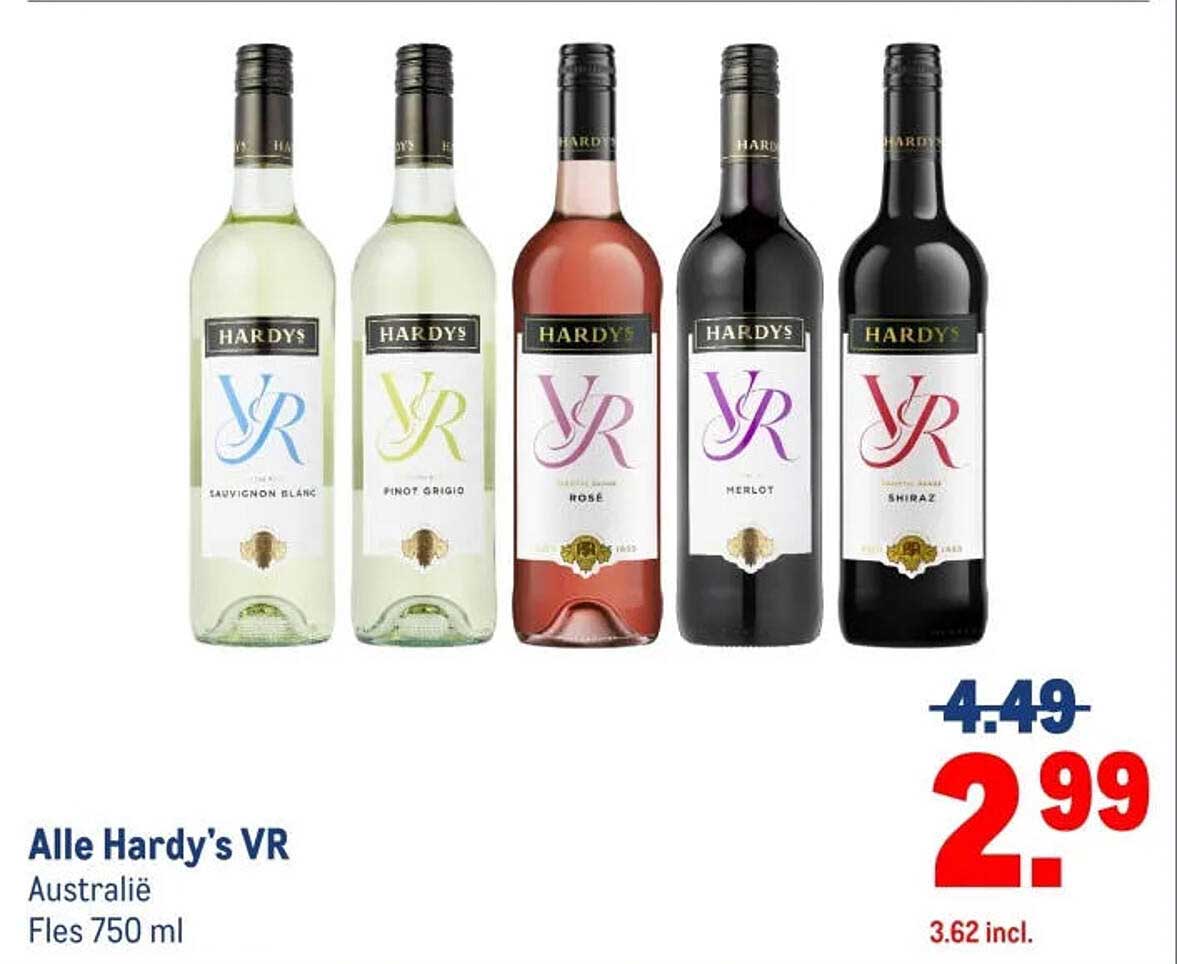 Alle Hardy's VR Australië Fles 750 ml