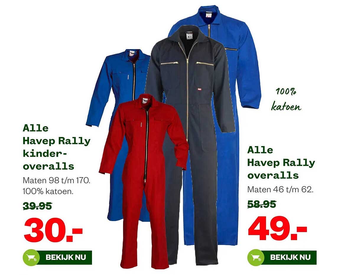 Alle Havep Rally kinder-overalls