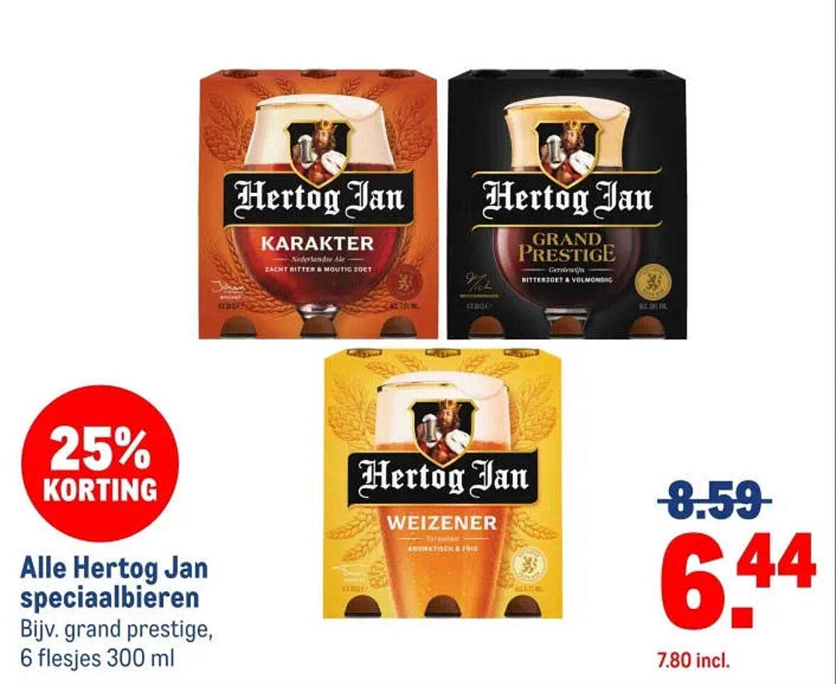 Alle Hertog Jan speciaalbieren