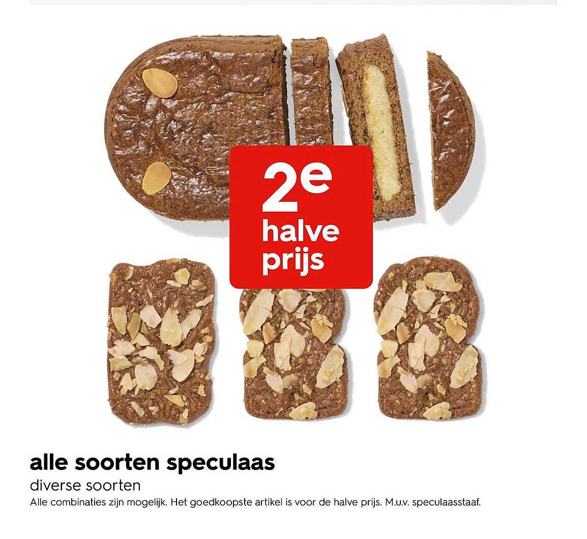 alle soorten speculaas 2e halve prijs