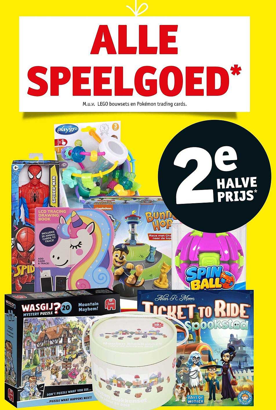 ALLE SPEELGOED* 2e halve prijs*