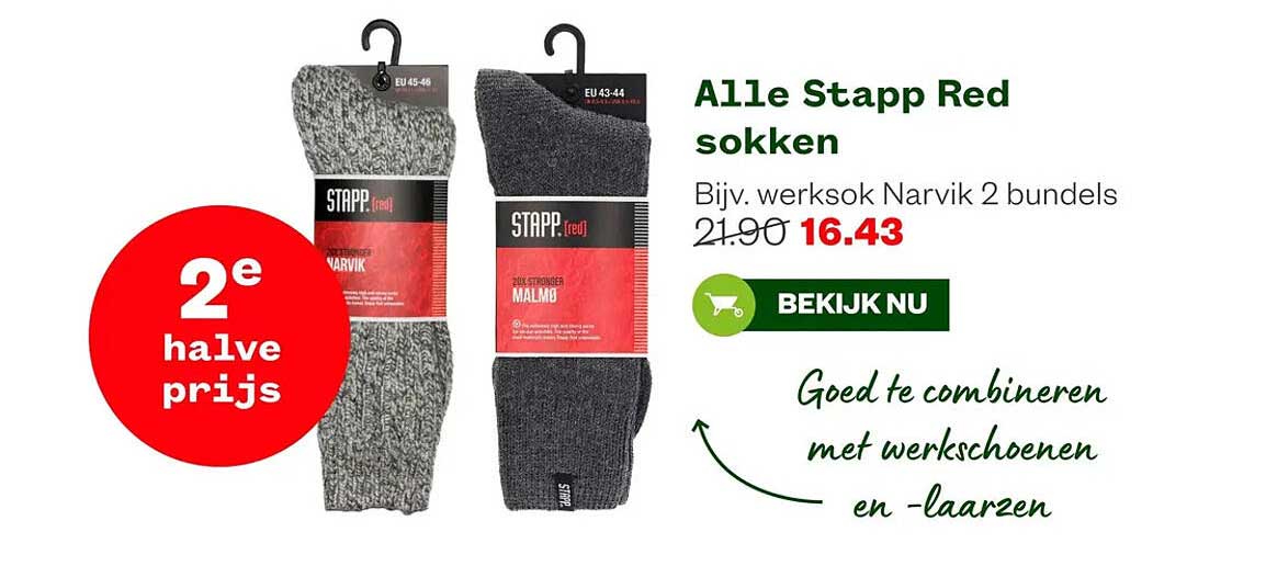 Alle Stapp Red sokken 2e halve prijs