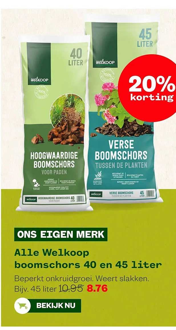 Alle Welkoop boomschors 40 en 45 liter