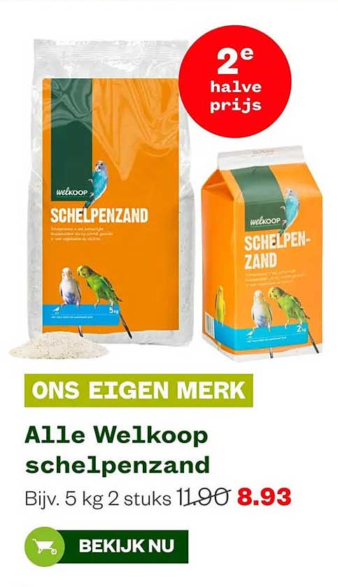 Alle Welkoop schelpenzand 2e halve prijs