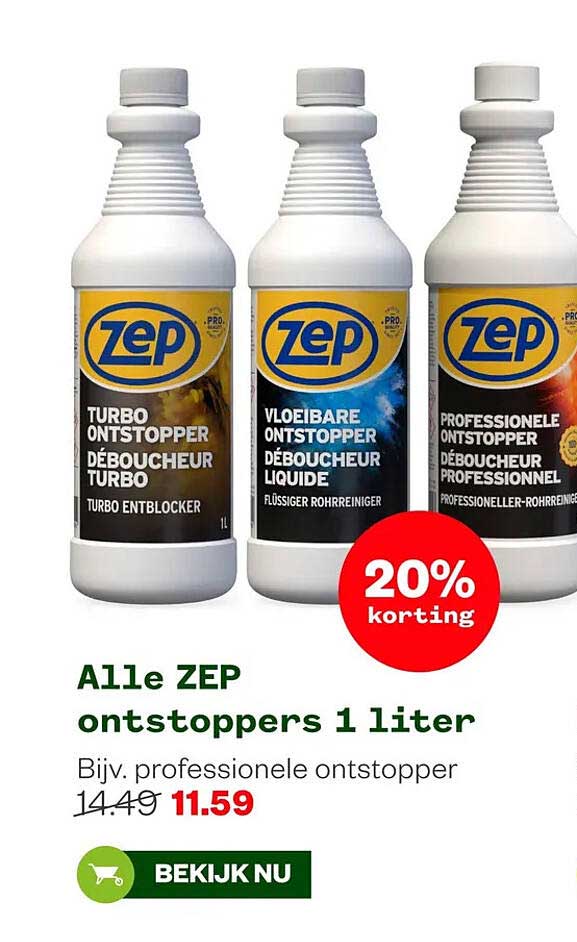 Alle ZEP ontstoppers 1 liter