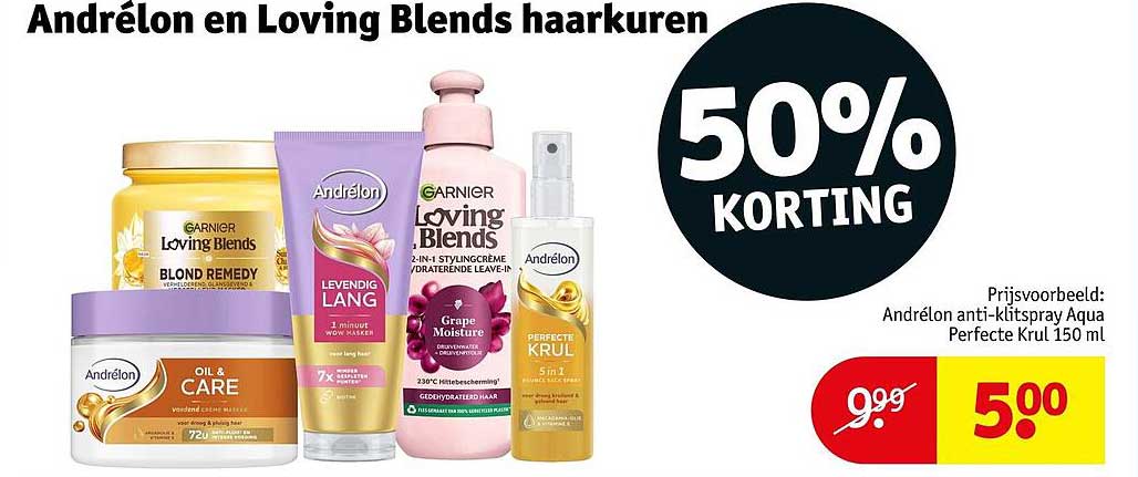 Andrélon en Loving Blends haarkuren 50% KORTING