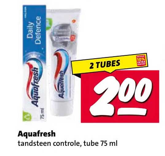 Aquafresh tandsteen controle, tube 75 ml 2 TUBES