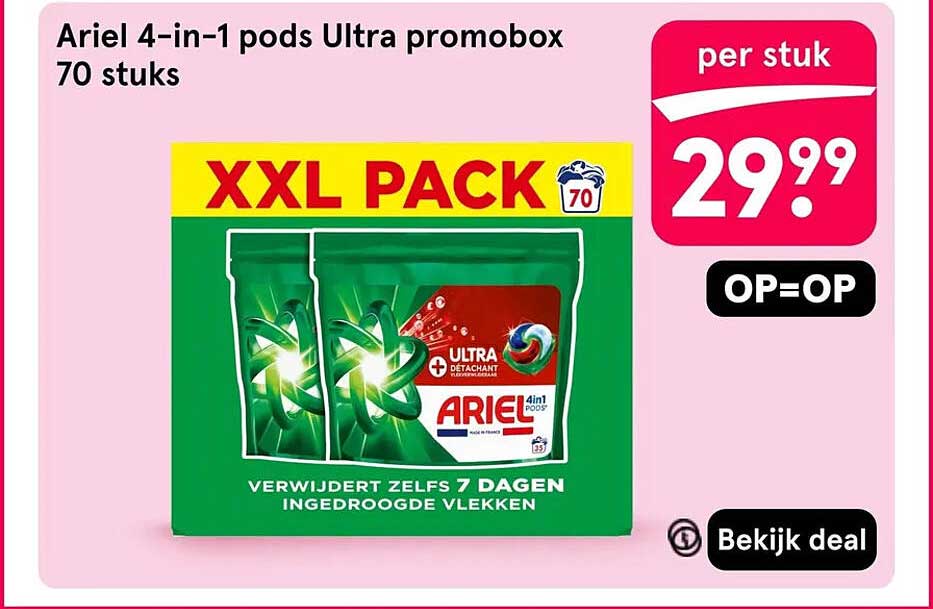 Ariel 4-in-1 pods Ultra promobox 70 stuks
