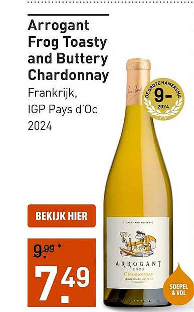 Arrogant Frog Toasty and Buttery Chardonnay