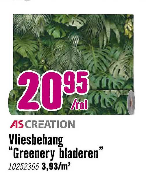 AS CREATION Vliesbehang “Greenery bladeren”