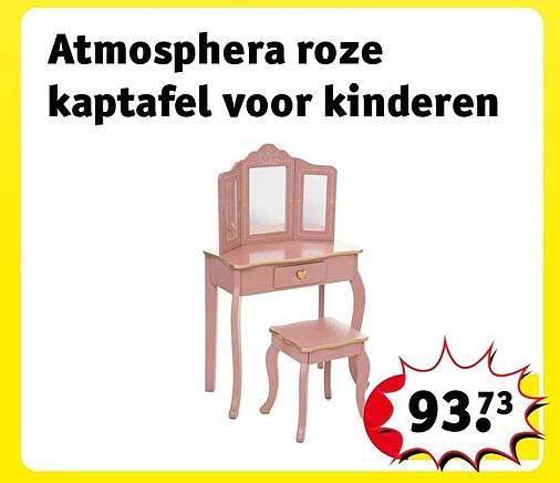 Atmosphera roze kaptafel voor kinderen