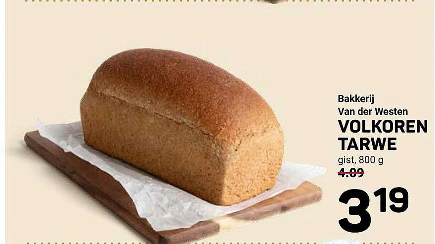 Bakkerij Van der Westen VOLKOREN TARWE gist, 800 g