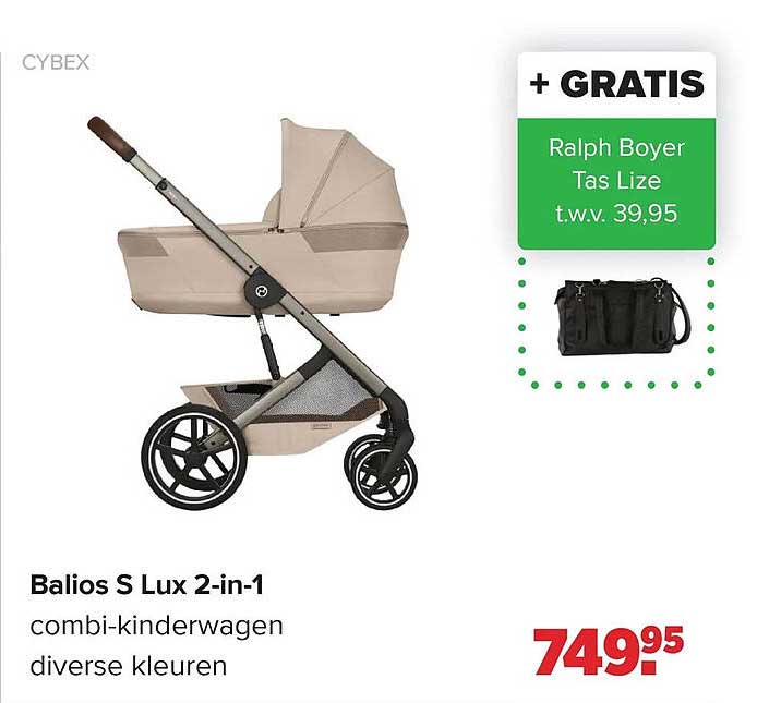 Balios S Lux 2-in-1 combi-kinderwagen diverse kleuren + GRATIS Ralph Boyer Tas Lize t.w.v. 39,95