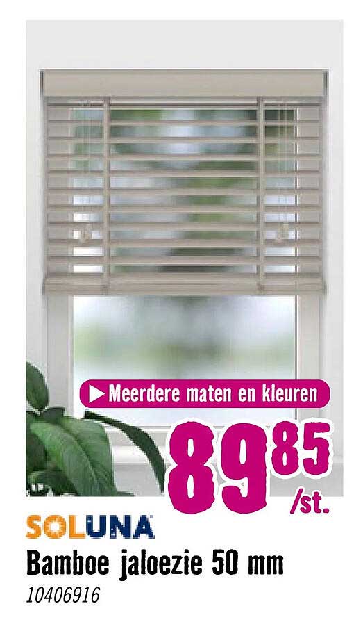 Bamboe jaloezie 50 mm Meerdere maten en kleuren