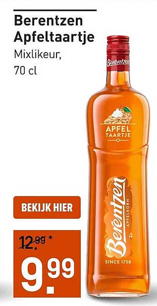 Berentzen Appeltaartje Mixlikeur, 70 cl