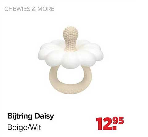 Bijtring Daisy Beige/Wit
