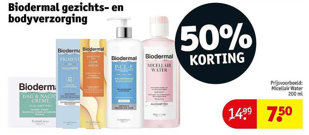 Biodermal gezichts- en bodyverzorging 50% KORTING