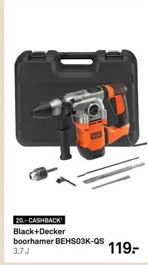 Black+Decker boorhamer BEHS03K-QS 3.7 J 20.- CASHBACK¹