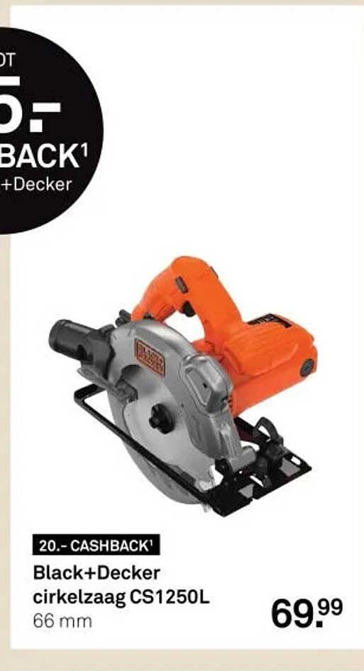 Black+Decker cirkelzaag CS1250L 66 mm 20.- CASHBACK