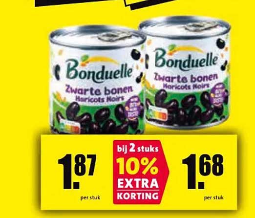 Bonduelle Zwarte bonen bij 2 stuks 10% extra korting