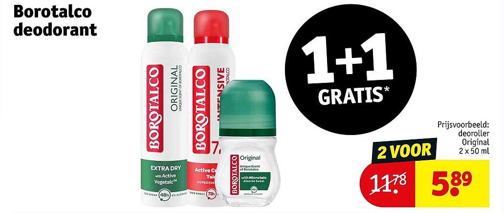 Bortotalco deodorant 1+1 gratis