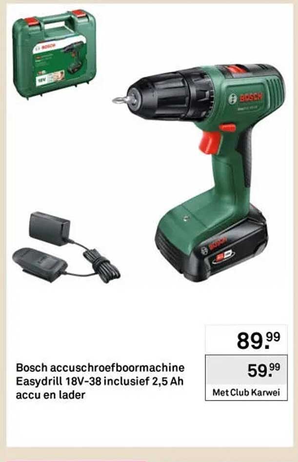 Bosch accuschroefboormachine Easydrill 18V-38 inclusief 2,5 Ah accu en lader