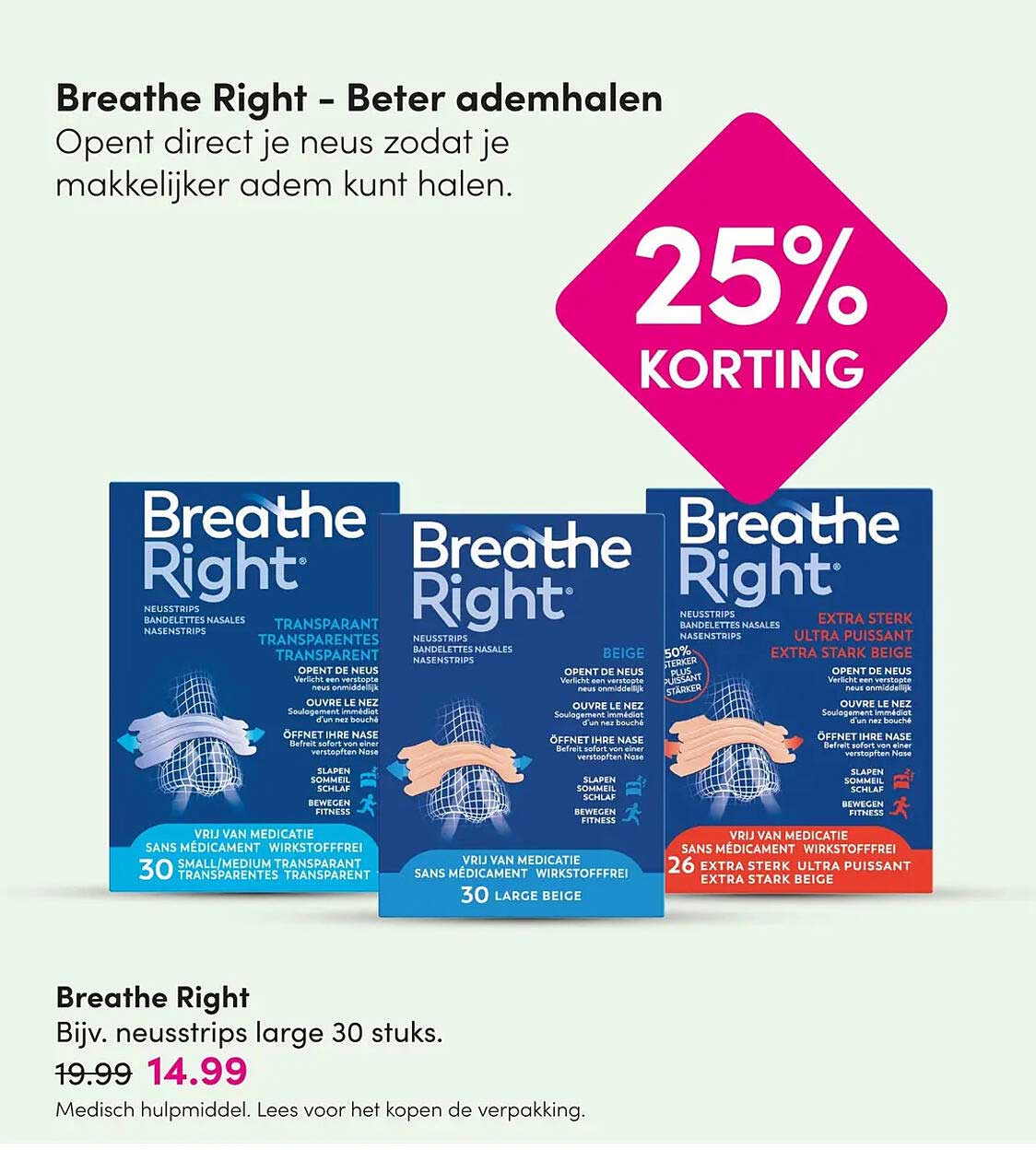 Breathe Right - Beter ademhalen 25% korting