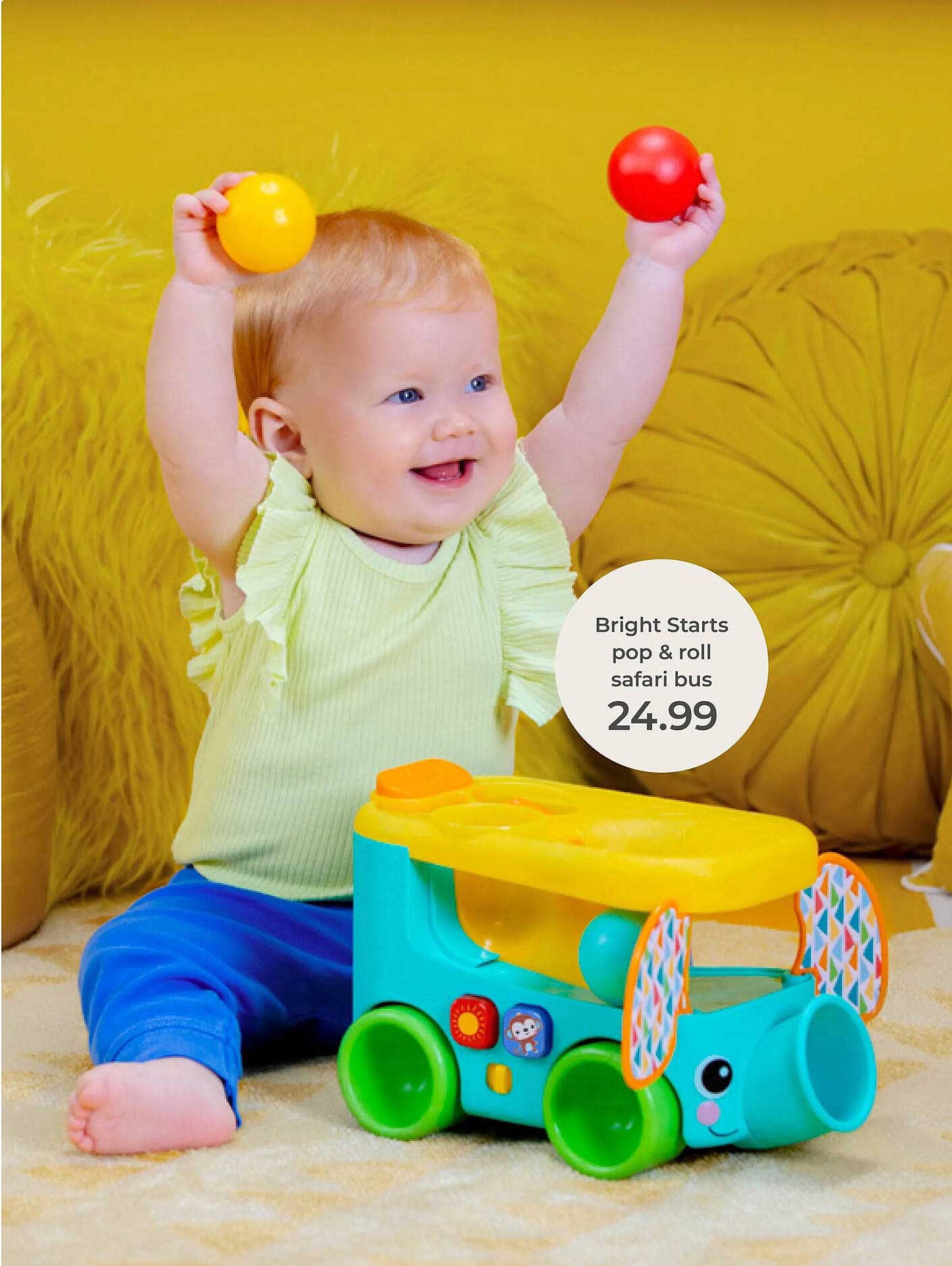 Bright Starts pop & roll safari bus