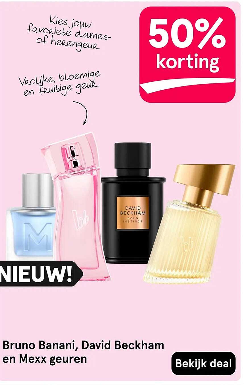 Bruno Banani, David Beckham en Mexx geuren 50% korting