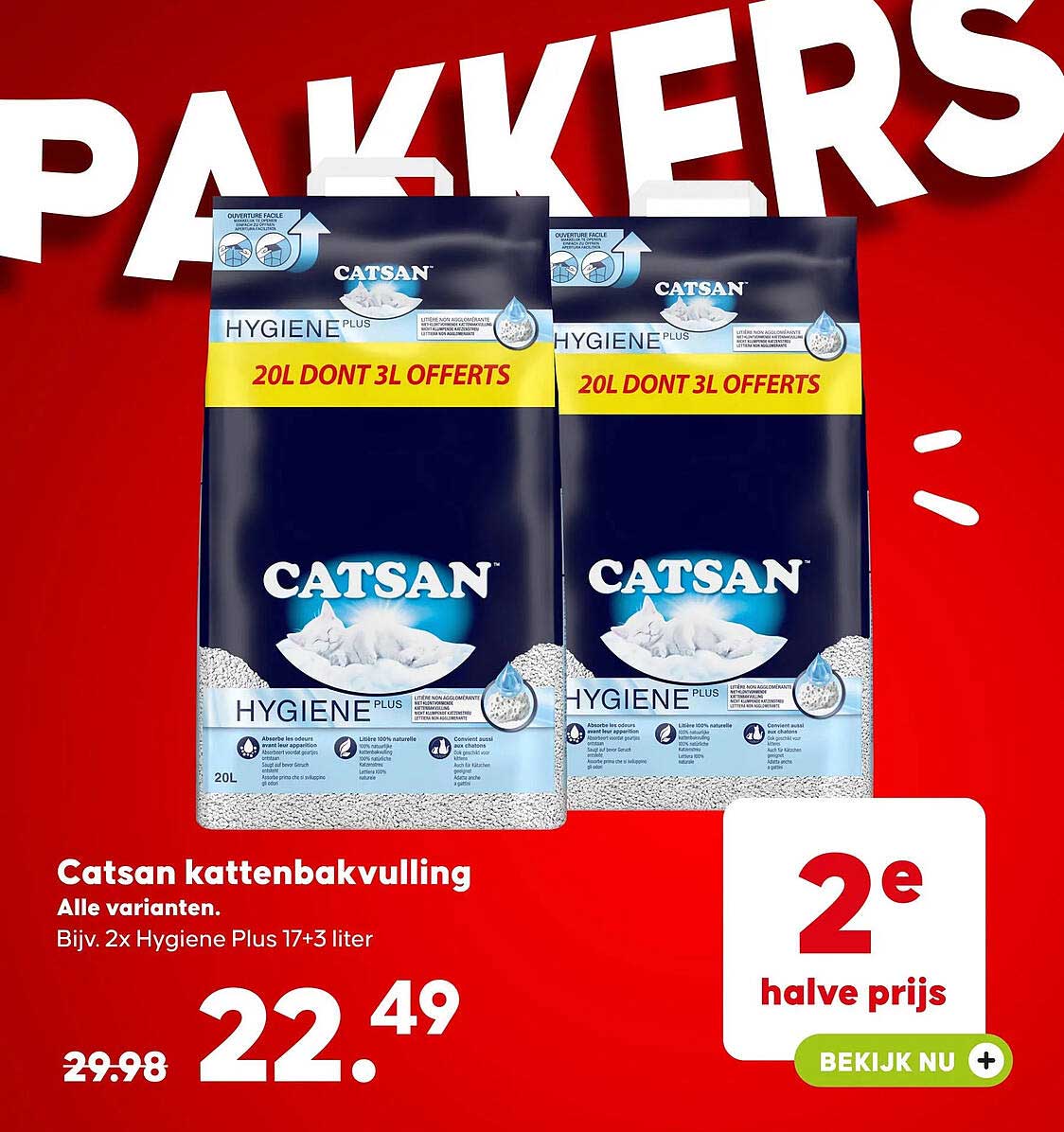 Catsan kattenbakvulling - 2e halve prijs