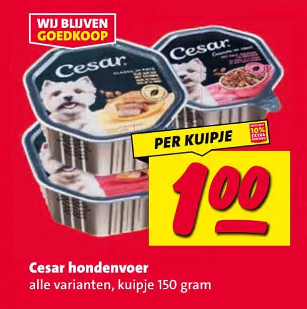 Cesar hondenvoer alle varianten, kuipje 150 gram
