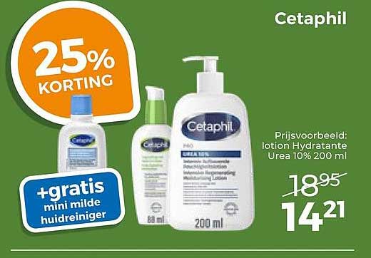 Cetaphil 25% korting + gratis mini milde huidreiniger