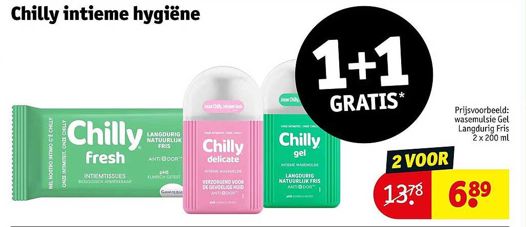 Chilly intieme hygiëne 1+1 GRATIS*