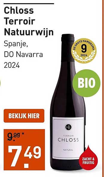 Chloss Terroir Natuurwijn Spanje, DO Navarra 2024