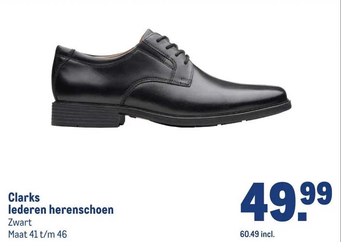 Clarks leren herenschoen Zwart Maat 41 t/m 46