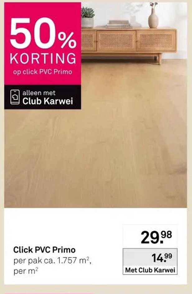 Click PVC Primo 50% KORTING op click PVC Primo