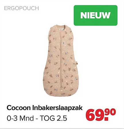 Cocoon Inbakerslaapzak 0-3 Mnd - TOG 2.5 NieuW