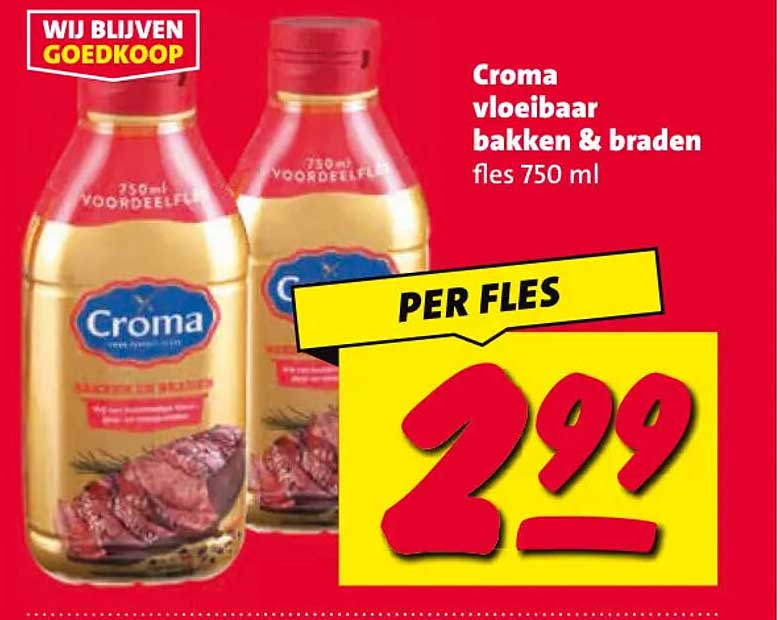 Croma vloeibaar bakken & braden fles 750 ml PER FLES