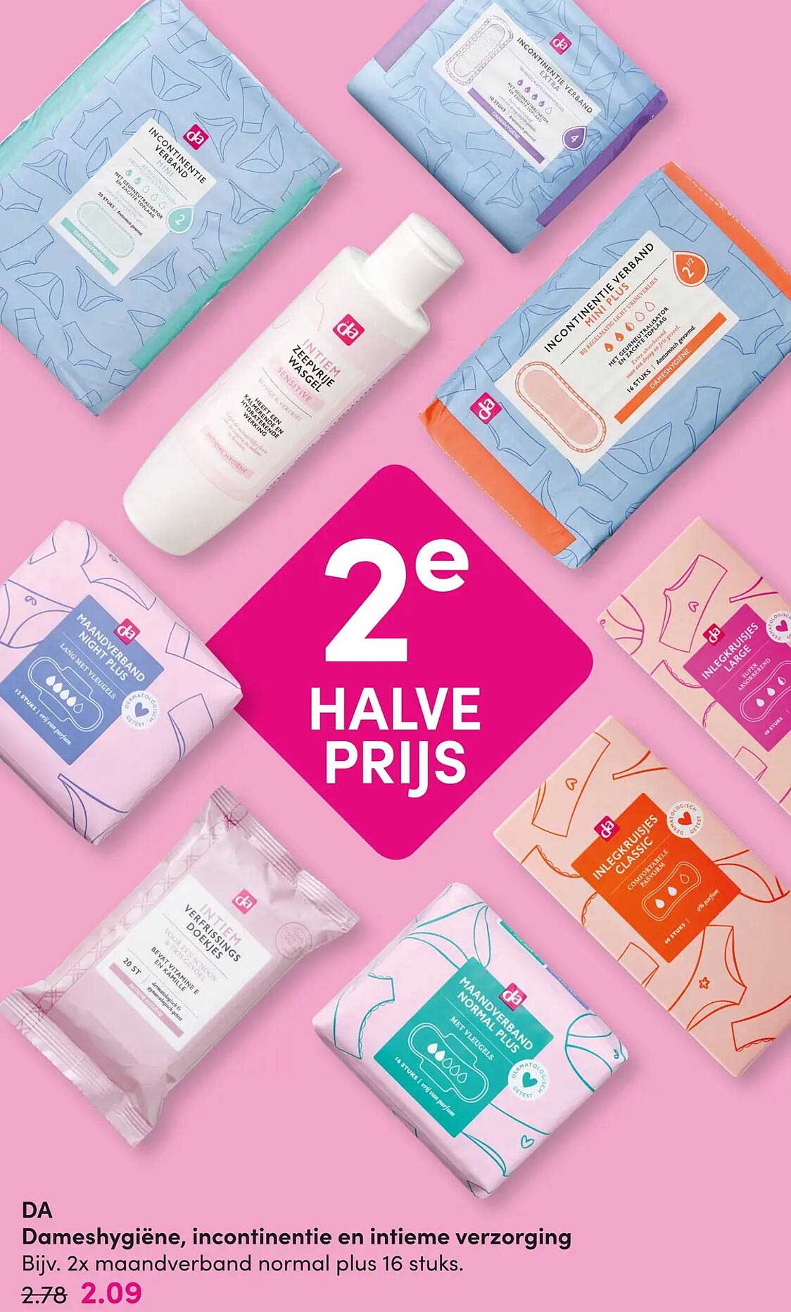Dameshygiëne, incontinentie en intieme verzorging 2e halve prijs