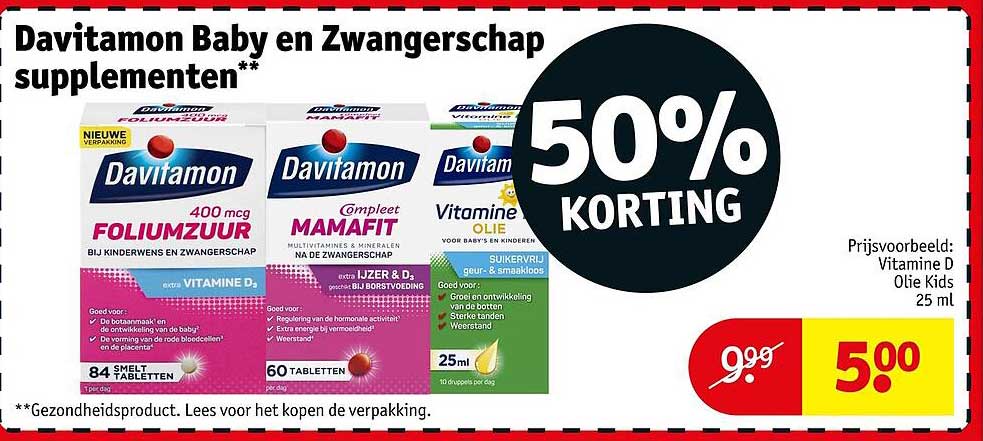 Davitamon Baby en Zwangerschap supplementen 50% KORTING